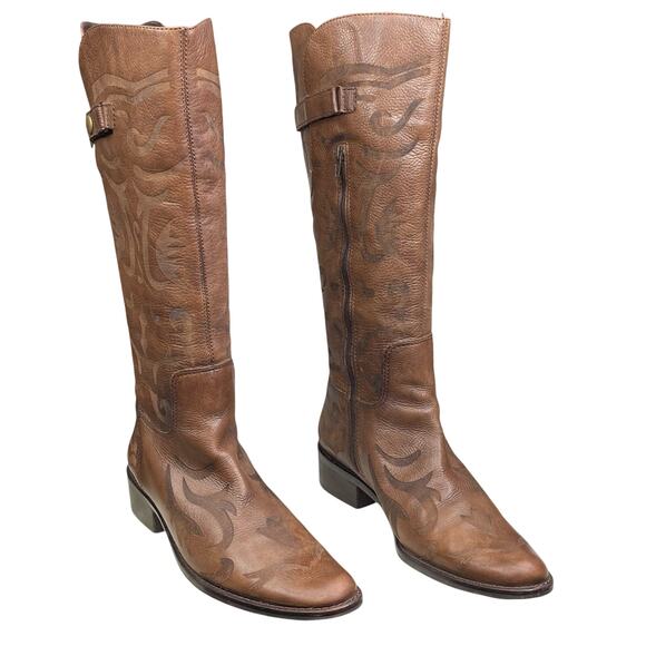Matisse Women’s Creed Brown Leather Embossed Western Boot Size US 7 - Picture 5 of 12